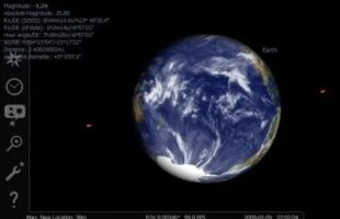 Stellarium – Terra vista a partir do Sol